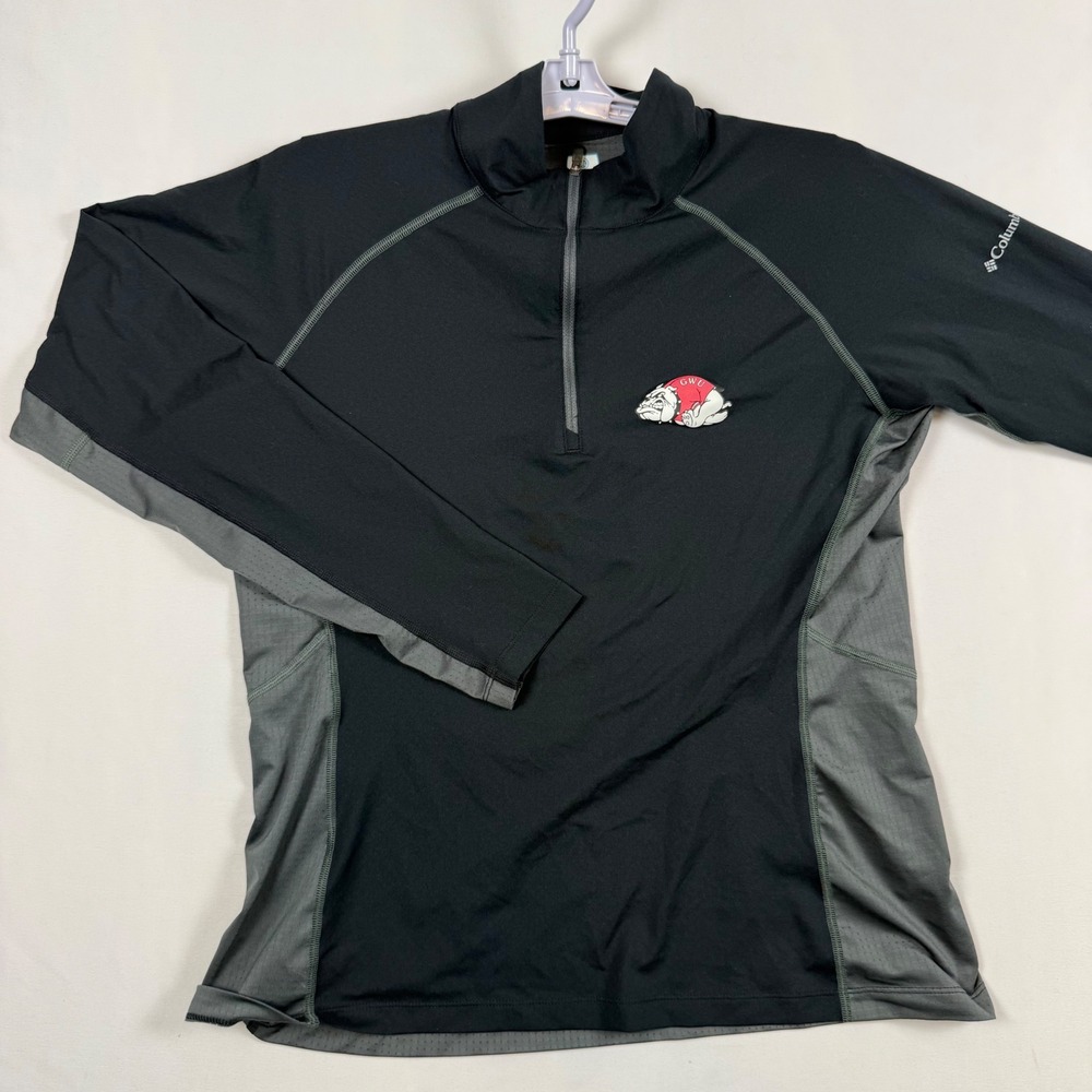 Columbia Omni-Freeze Zero GWU Bulldogs Gardner Webb 1/4 Zip Pullover Large Black